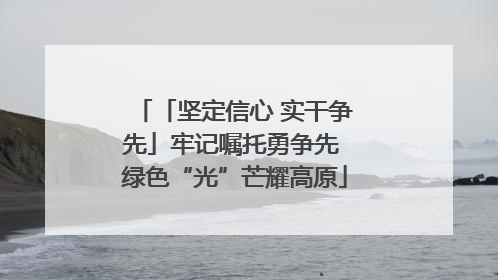「坚定信心 实干争先」牢记嘱托勇争先 绿色“光”芒耀高原