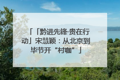 「黔进先锋·贵在行动」宋慧颖：从北京到毕节开“村咖”
