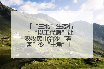 “三北”生态行：“以工代赈”让农牧民由治沙“看客”变“主角”