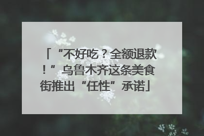 “不好吃？全额退款！”乌鲁木齐这条美食街推出“任性”承诺