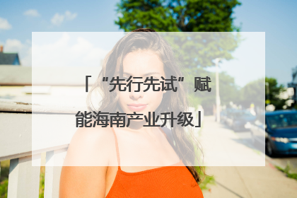 “先行先试”赋能海南产业升级