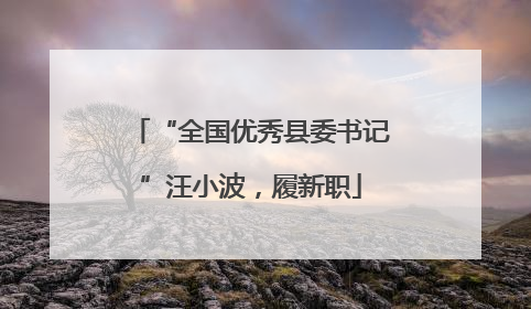 “全国优秀县委书记”汪小波，履新职
