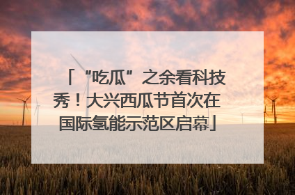 “吃瓜”之余看科技秀！大兴西瓜节首次在国际氢能示范区启幕