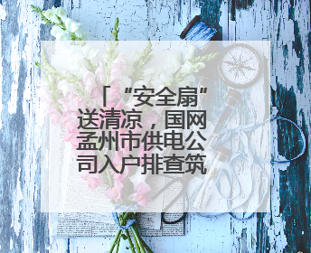 “安全扇”送清凉，国网孟州市供电公司入户排查筑安全防线