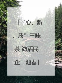 “心、新、质”三味茶 激活民企一池春