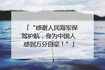 “感谢人民海军保驾护航，身为中国人感到万分自豪！”