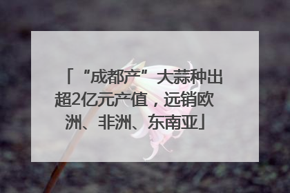 “成都产”大蒜种出超2亿元产值，远销欧洲、非洲、东南亚