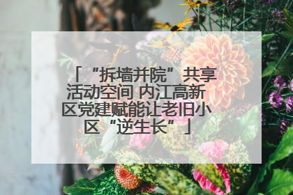 “拆墙并院”共享活动空间 内江高新区党建赋能让老旧小区“逆生长”