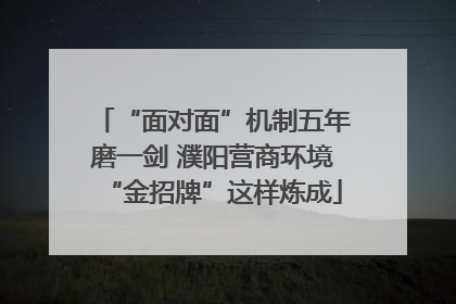 “面对面”机制五年磨一剑 濮阳营商环境“金招牌”这样炼成