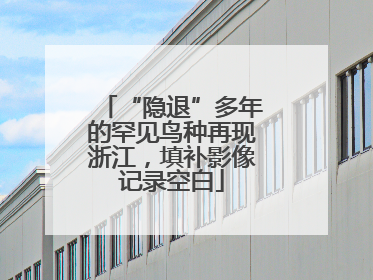 “隐退”多年的罕见鸟种再现浙江，填补影像记录空白