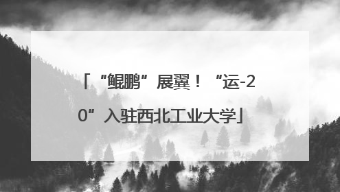“鲲鹏”展翼！“运-20”入驻西北工业大学