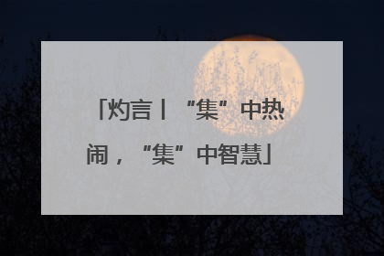 灼言丨“集”中热闹，“集”中智慧