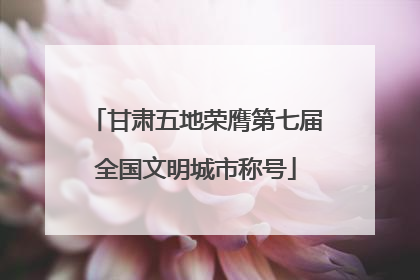 甘肃五地荣膺第七届全国文明城市称号