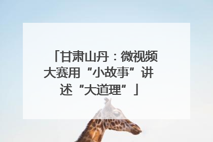 甘肃山丹：微视频大赛用“小故事”讲述“大道理”