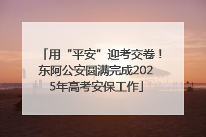 用“平安”迎考交卷！东阿公安圆满完成2025年高考安保工作