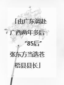 由广东调赴广西两年多后，“85后”张东方当选苍梧县县长