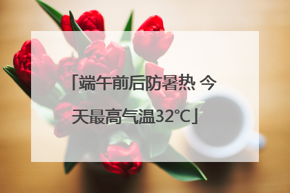 端午前后防暑热 今天最高气温32℃