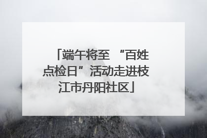 端午将至 “百姓点检日”活动走进枝江市丹阳社区