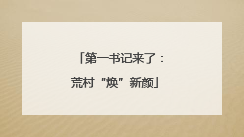 第一书记来了：荒村“焕”新颜