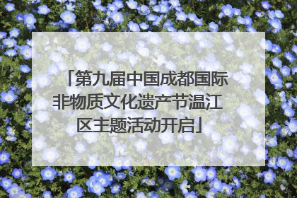 第九届中国成都国际非物质文化遗产节温江区主题活动开启