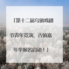 第十二届乌镇戏剧节青年竞演、古镇嘉年华报名启动！
