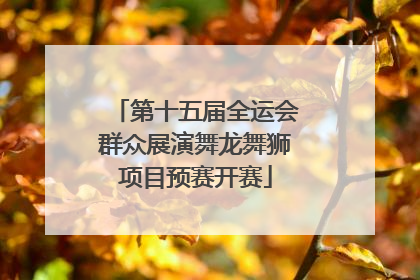 第十五届全运会群众展演舞龙舞狮项目预赛开赛