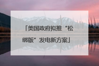 美国政府拟推“松绑版”发电新方案
