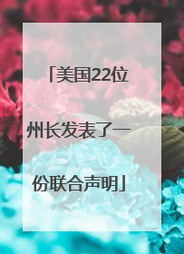 美国22位州长发表了一份联合声明