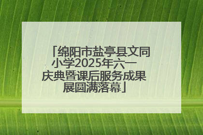 绵阳市盐亭县文同小学2025年六一庆典暨课后服务成果展圆满落幕