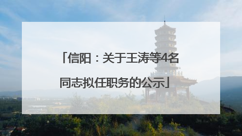 信阳：关于王涛等4名同志拟任职务的公示