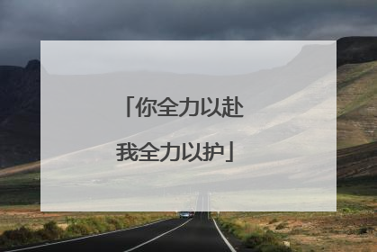 你全力以赴 我全力以护