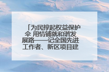 为民撑起权益保护伞 用情铺就和谐发展路——记全国先进工作者、新区项目建设中心干部卢小勇