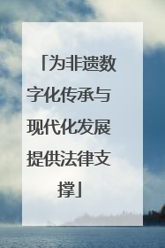 为非遗数字化传承与现代化发展提供法律支撑