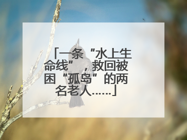 一条“水上生命线”，救回被困“孤岛”的两名老人……