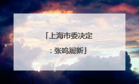 上海市委决定：张鸣履新