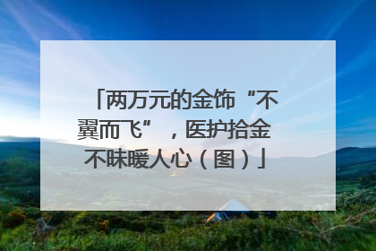两万元的金饰“不翼而飞”，医护拾金不昧暖人心（图）