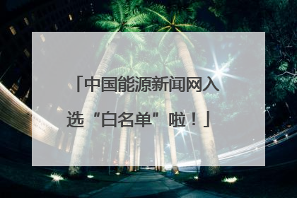 中国能源新闻网入选“白名单”啦！