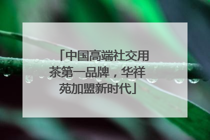 中国高端社交用茶第一品牌，华祥苑加盟新时代