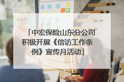 中宏保险山东分公司积极开展《信访工作条例》宣传月活动