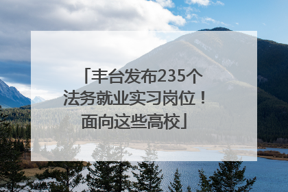 丰台发布235个法务就业实习岗位！面向这些高校