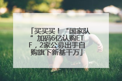 买买买！“国家队”加码6亿认购ETF，2家公募出手自购旗下新基千万