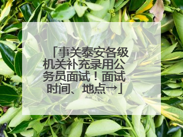 事关泰安各级机关补充录用公务员面试！面试时间、地点→