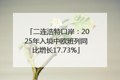 二连浩特口岸：2025年入境中欧班列同比增长17.73%