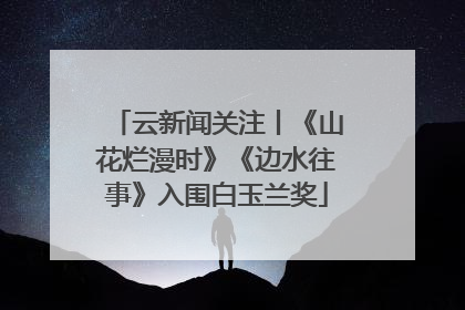 云新闻关注丨《山花烂漫时》《边水往事》入围白玉兰奖