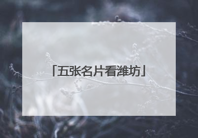 五张名片看潍坊