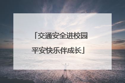 交通安全进校园 平安快乐伴成长