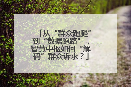 从“群众跑腿”到“数据跑路”，智慧中枢如何“解码”群众诉求？