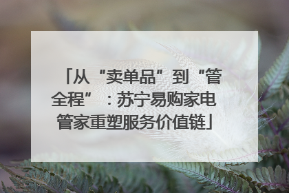 从“卖单品”到“管全程”：苏宁易购家电管家重塑服务价值链
