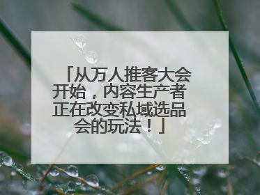 从万人推客大会开始，内容生产者正在改变私域选品会的玩法！