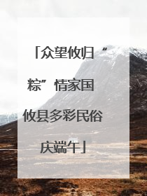 众望攸归“粽”情家国 攸县多彩民俗庆端午